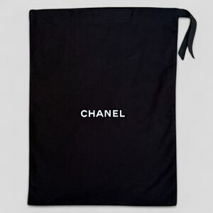 Authentic Chanel Dust Bag Storage Cover Pouch Drawstring Black 15.25 x 11.5
